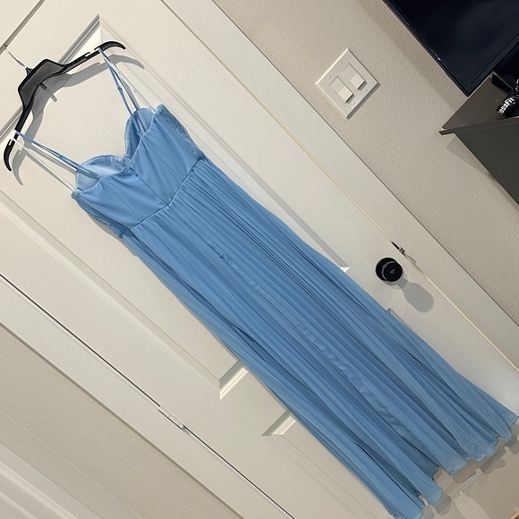 Lulu's Light Blue Spaghetti Strap Dress - Picture 3 of 4